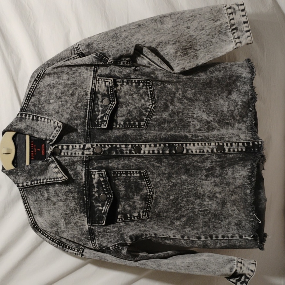 NWOT Black Label By C'est Toi Black Stone Wash Denim Jacket Sz.S Unsiex